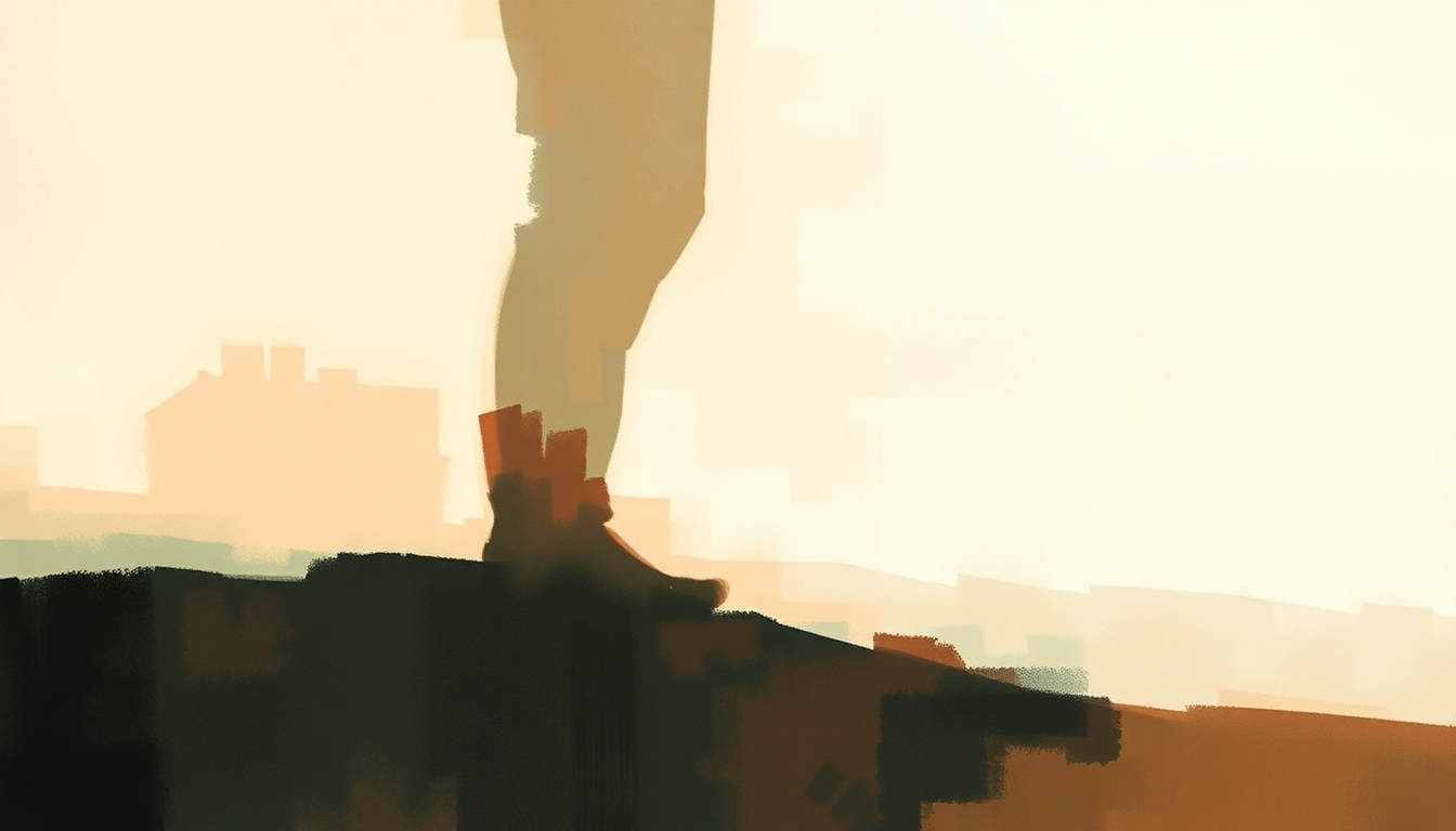 Fan-driven abstract illustration evoking the emotional arc of Eleanor Put Your Boots On by Franz Ferdinand