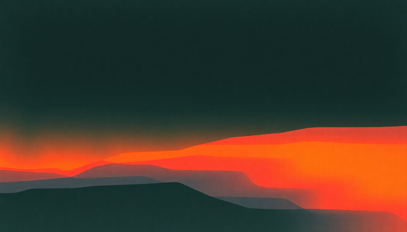 Fan-driven abstract illustration evoking the emotional arc of Electricity by Orchestral Manoeuvres in the Dark