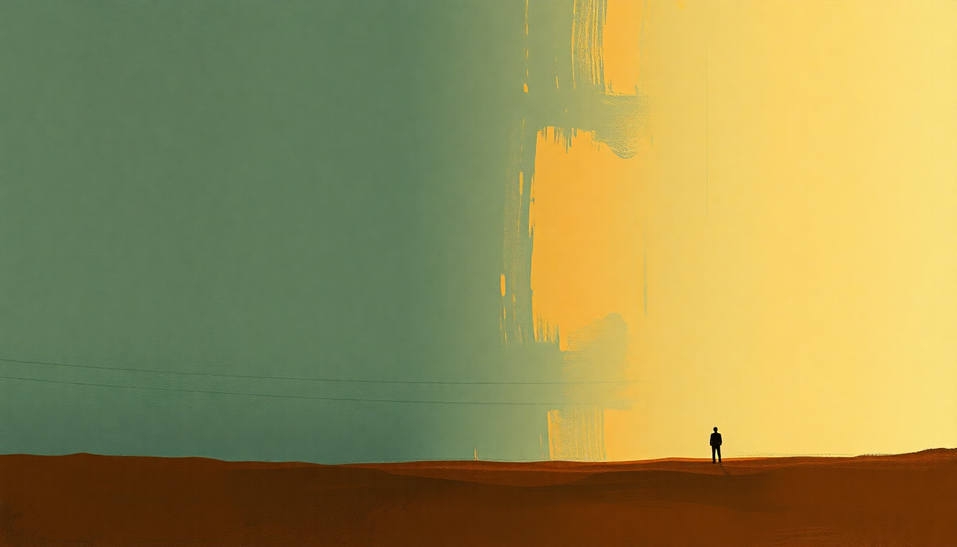 Fan-driven abstract illustration evoking the emotional arc of Embryonic Journey by Jefferson Airplane