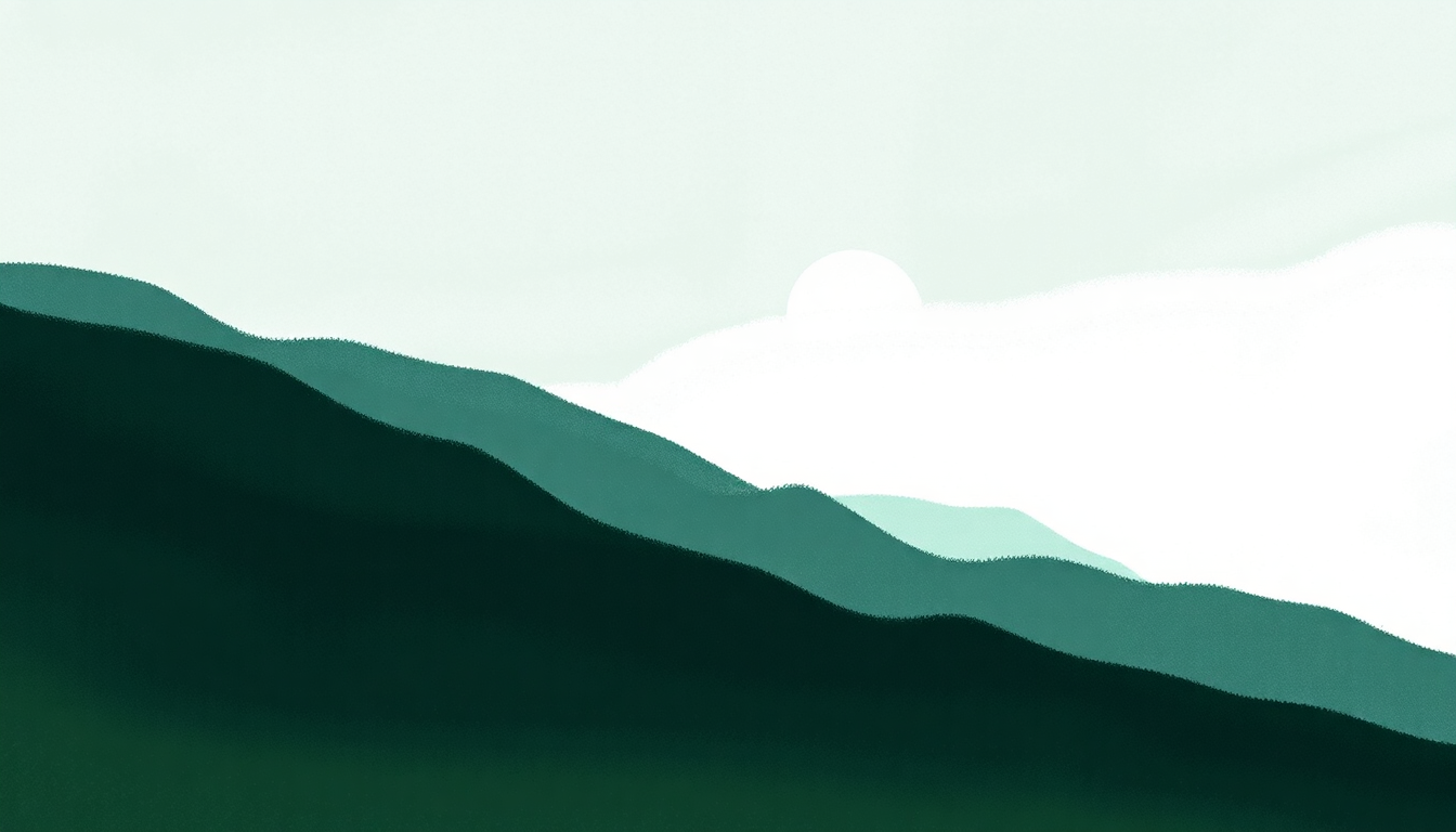 Fan-driven abstract illustration evoking the emotional arc of Evergreen by Ben Howard