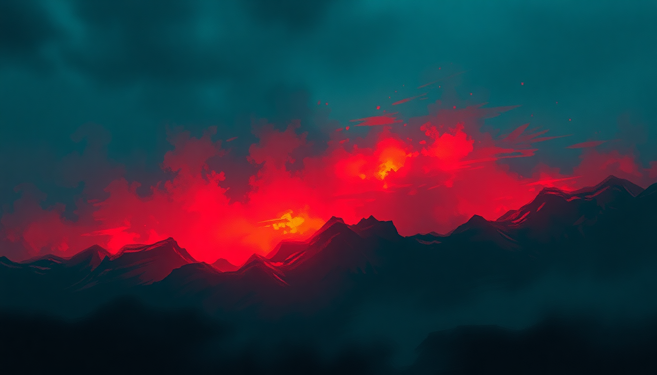 Fan-driven abstract illustration evoking the emotional arc of Everything Falls Apart by Husker Du