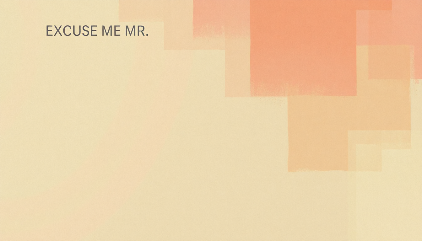 Fan-driven abstract illustration evoking the emotional arc of Excuse Me Mr by No Doubt