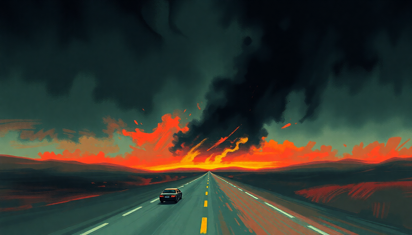Fan-driven abstract illustration evoking the emotional arc of Expressway to Yr. Skull by Sonic Youth