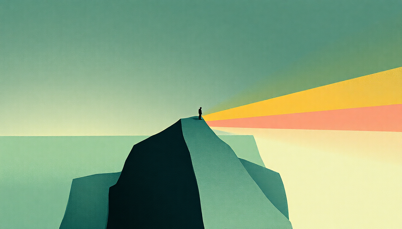 Fan-driven abstract illustration evoking the emotional arc of Eyeoneye by Andrew Bird