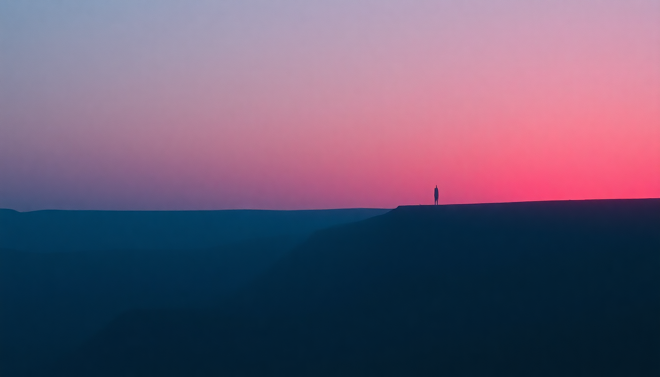 Fan-driven abstract illustration evoking the emotional arc of Façades by Philip Glass