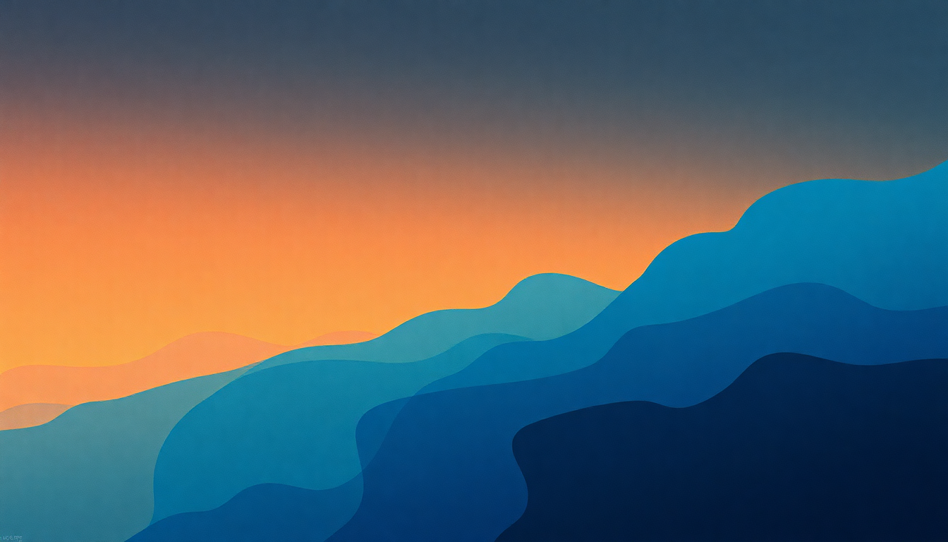 Fan-driven abstract illustration evoking the emotional arc of Facts of Life by Talking Heads