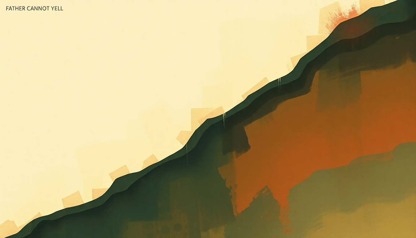 Fan-driven abstract illustration evoking the emotional arc of Father Cannot Yell by Can