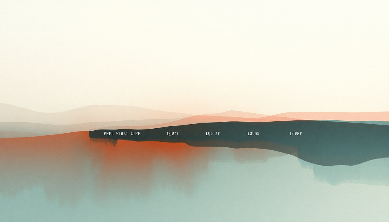 Fan-driven abstract illustration evoking the emotional arc of Feel First Life by Jon Hopkins