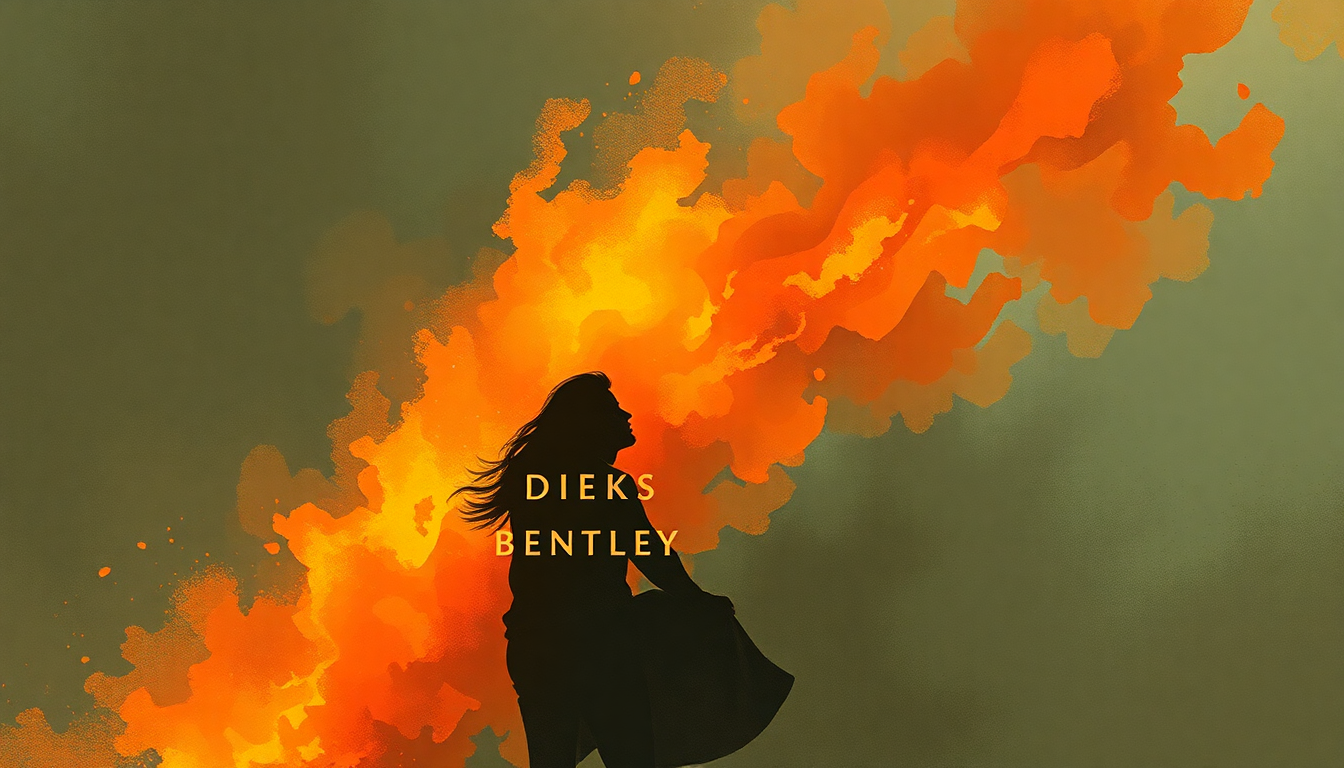 Fan-driven abstract illustration evoking the emotional arc of Feel That Fire by Dierks Bentley
