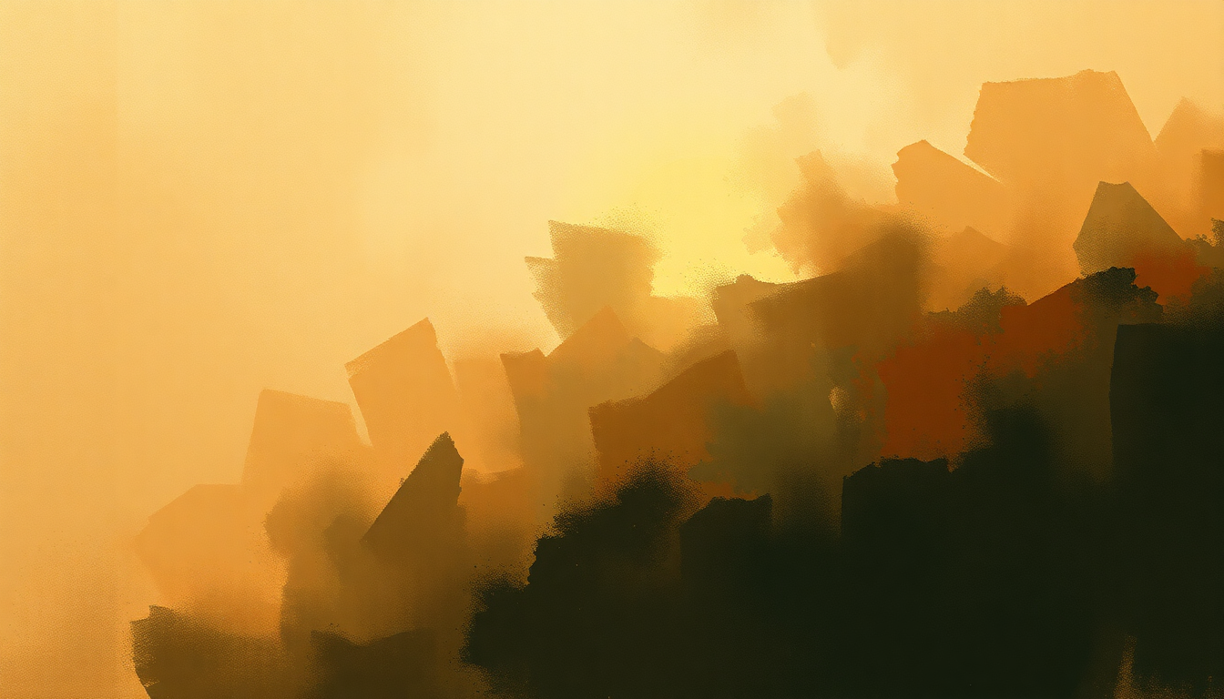 Fan-driven abstract illustration evoking the emotional arc of Feeling Good by Nina Simone