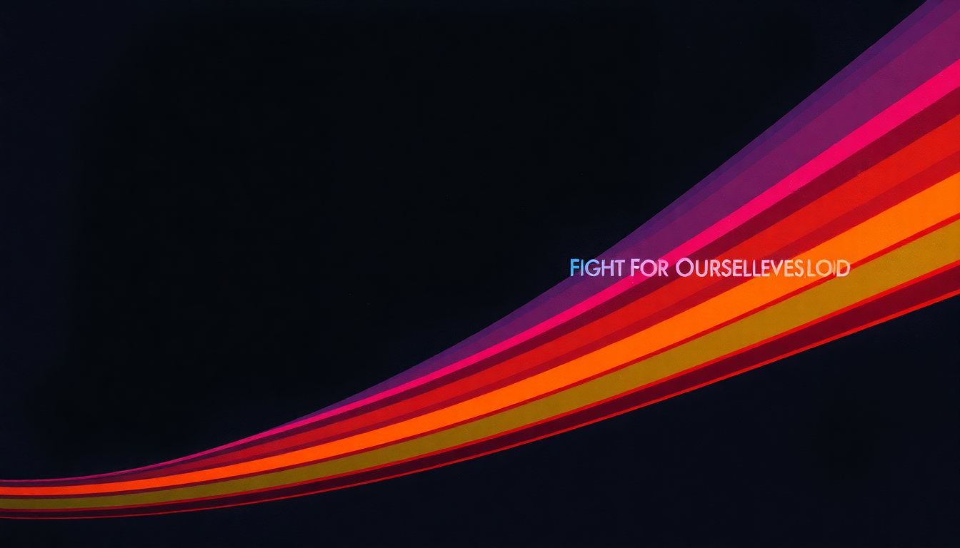 Fan-driven abstract illustration evoking the emotional arc of Fight for Ourselves by Spandau Ballet