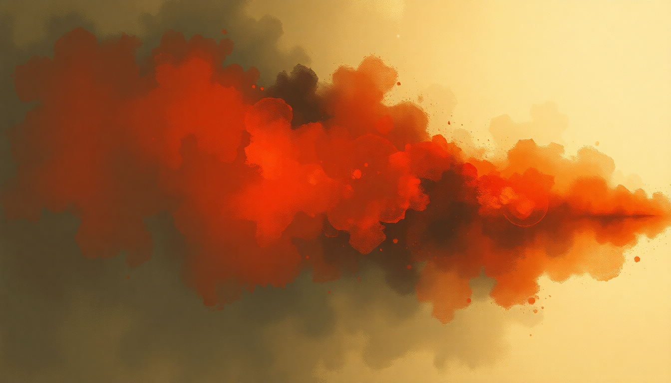 Fan-driven abstract illustration evoking the emotional arc of Fire Your Guns by AC/DC