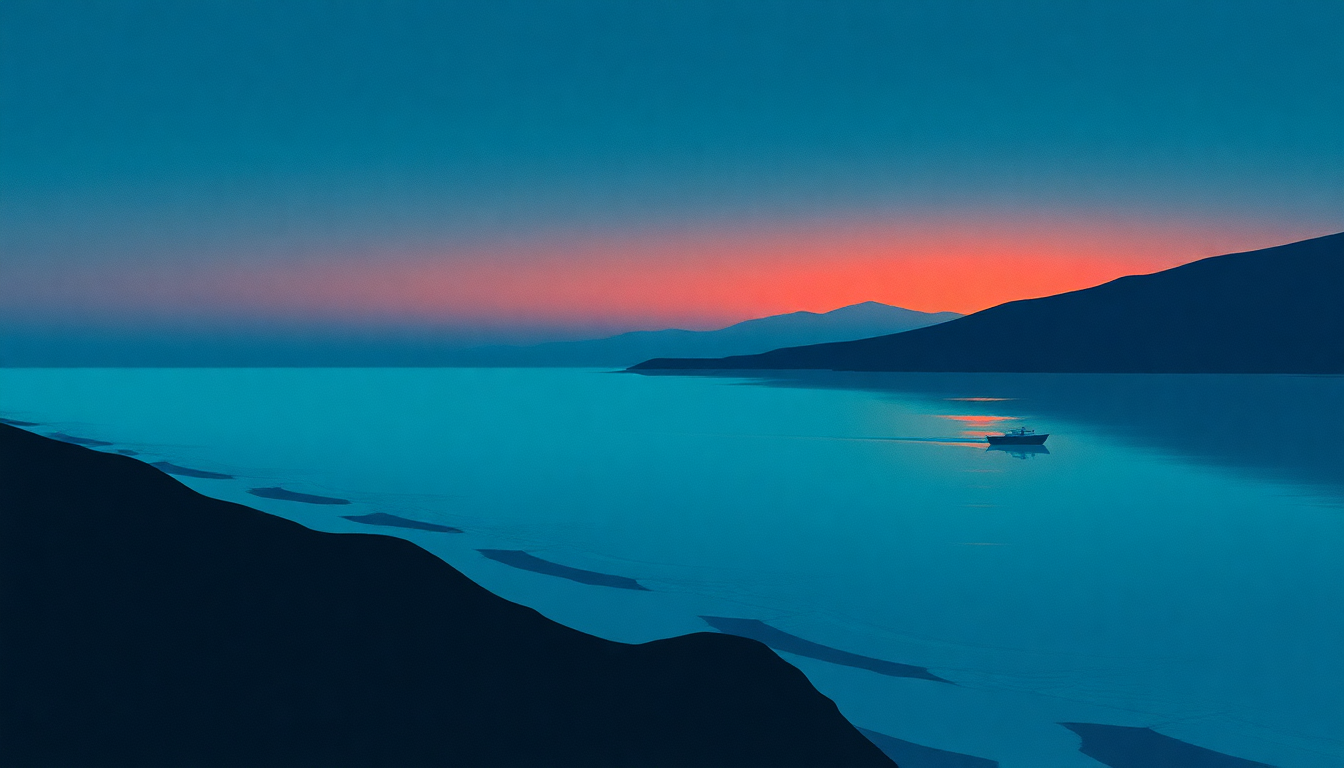 Fan-driven abstract illustration evoking the emotional arc of Firewater (Seeks Its Own Level) by Butch Hancock