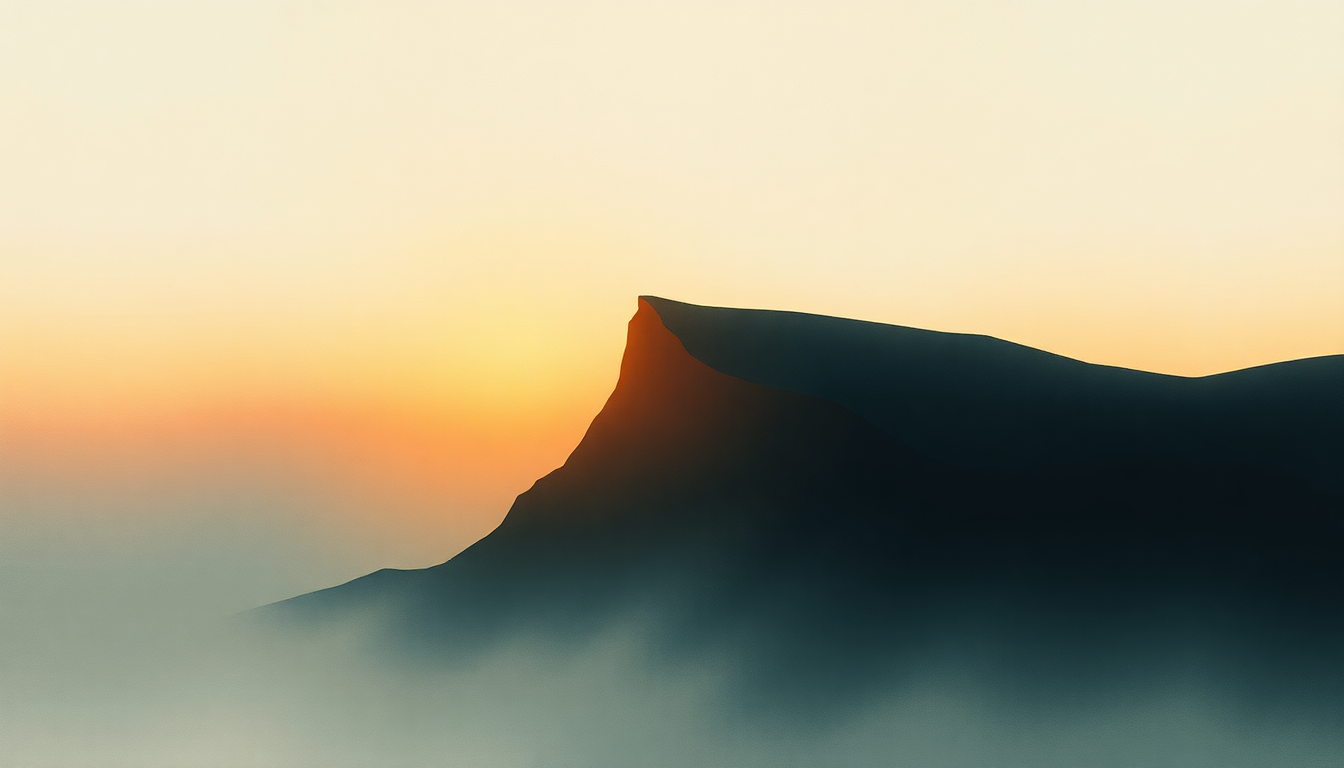 Fan-driven abstract illustration evoking the emotional arc of First and Last Light by Johann Johannsson