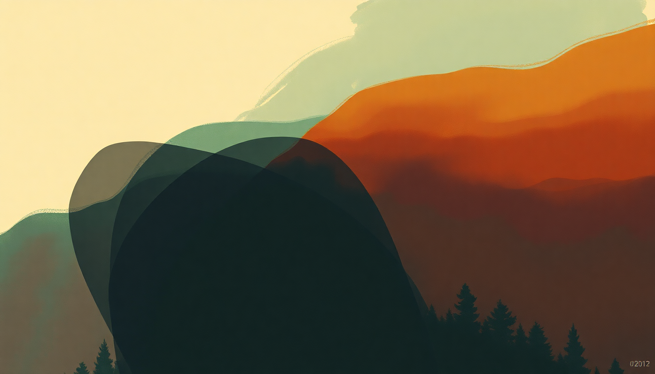 Fan-driven abstract illustration evoking the emotional arc of Four by Miles Davis