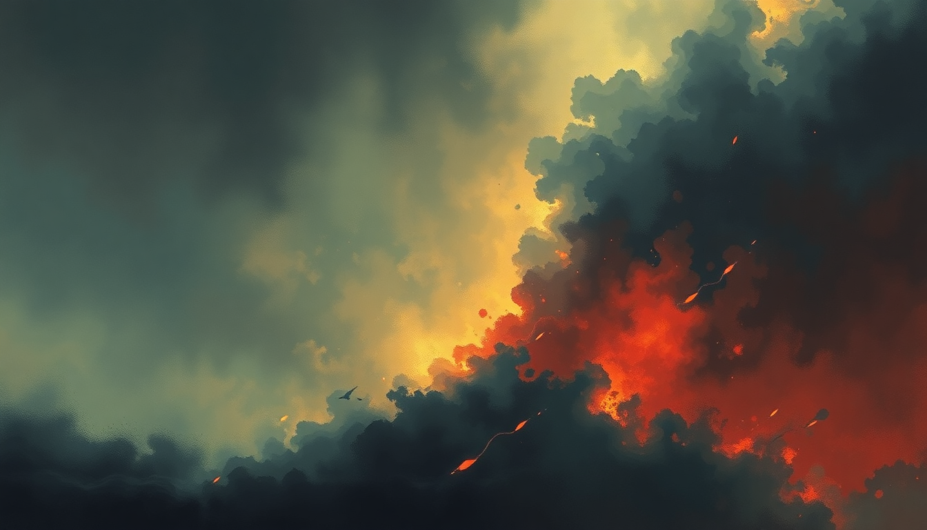 Fan-driven abstract illustration evoking the emotional arc of Fracture by King Crimson