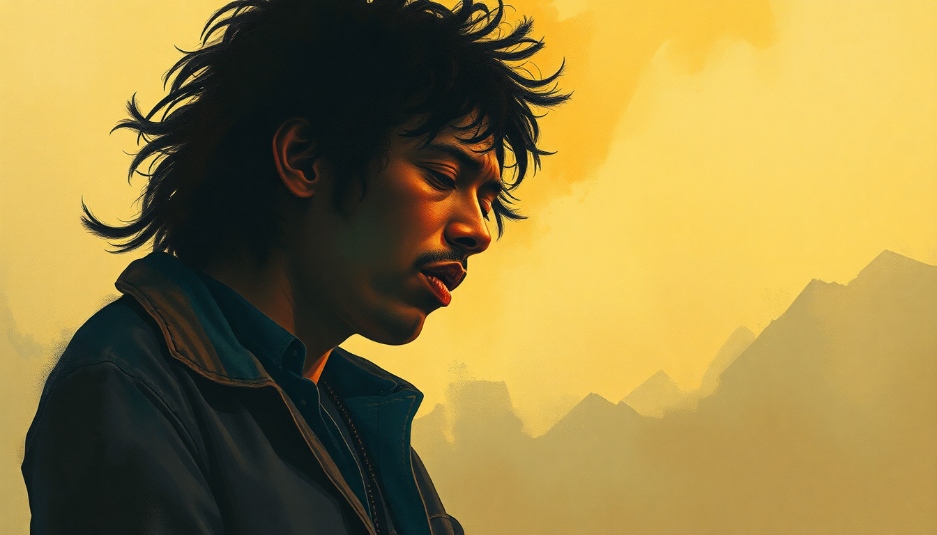 Fan-driven abstract illustration evoking the emotional arc of Freedom by Jimi Hendrix