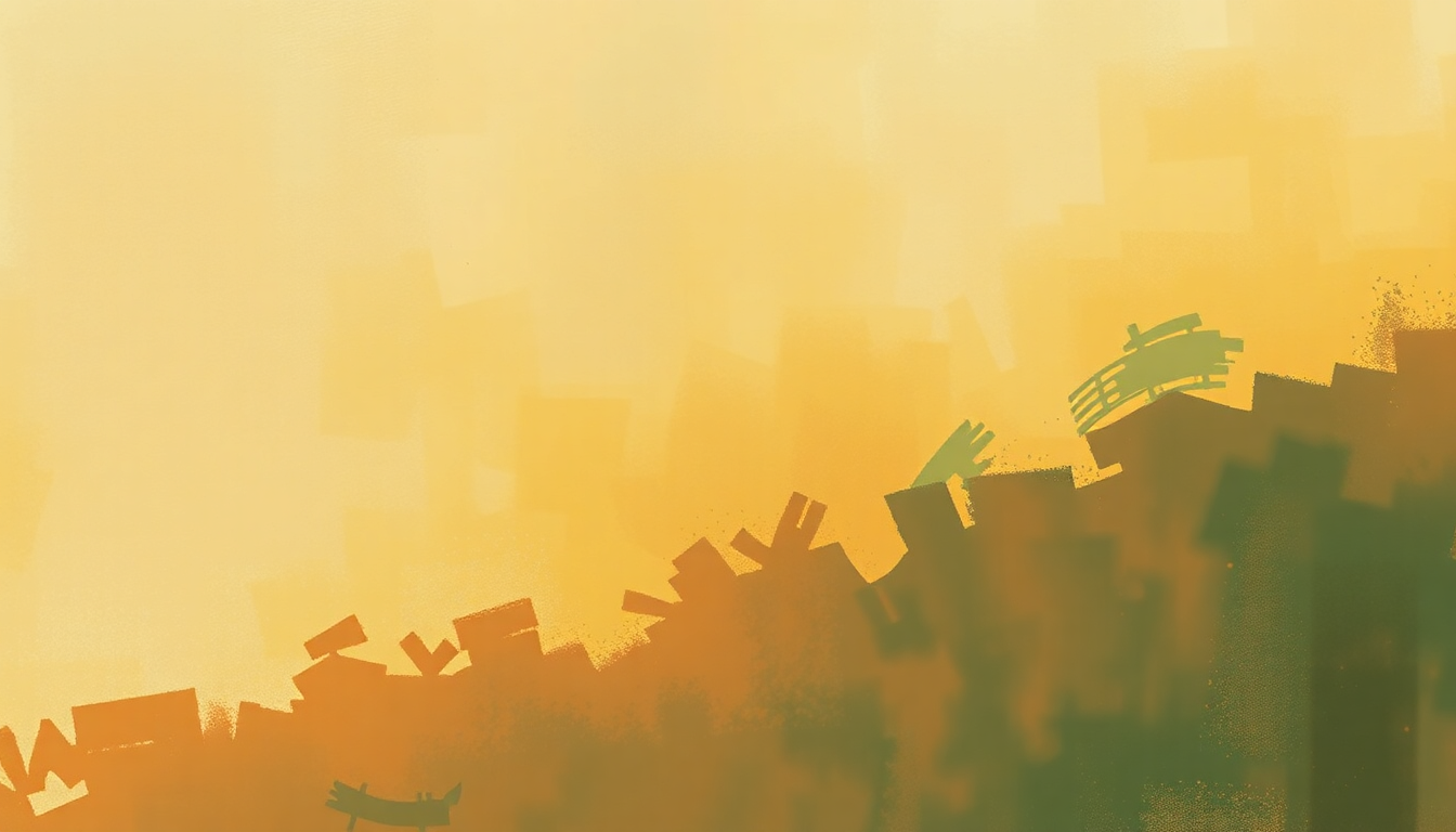 Fan-driven abstract illustration evoking the emotional arc of Fried Bananas by Dexter Gordon