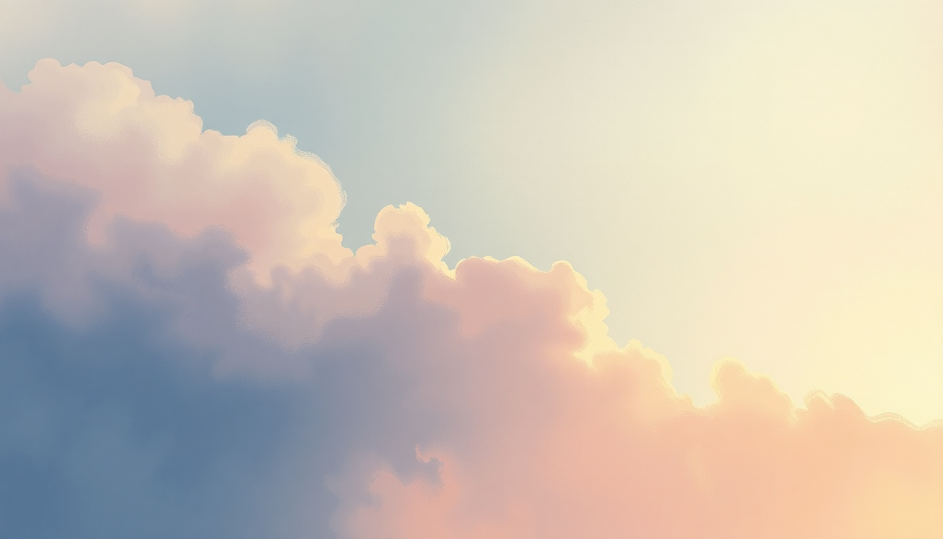 Fan-driven abstract illustration evoking the emotional arc of From the Clouds by Jack Johnson