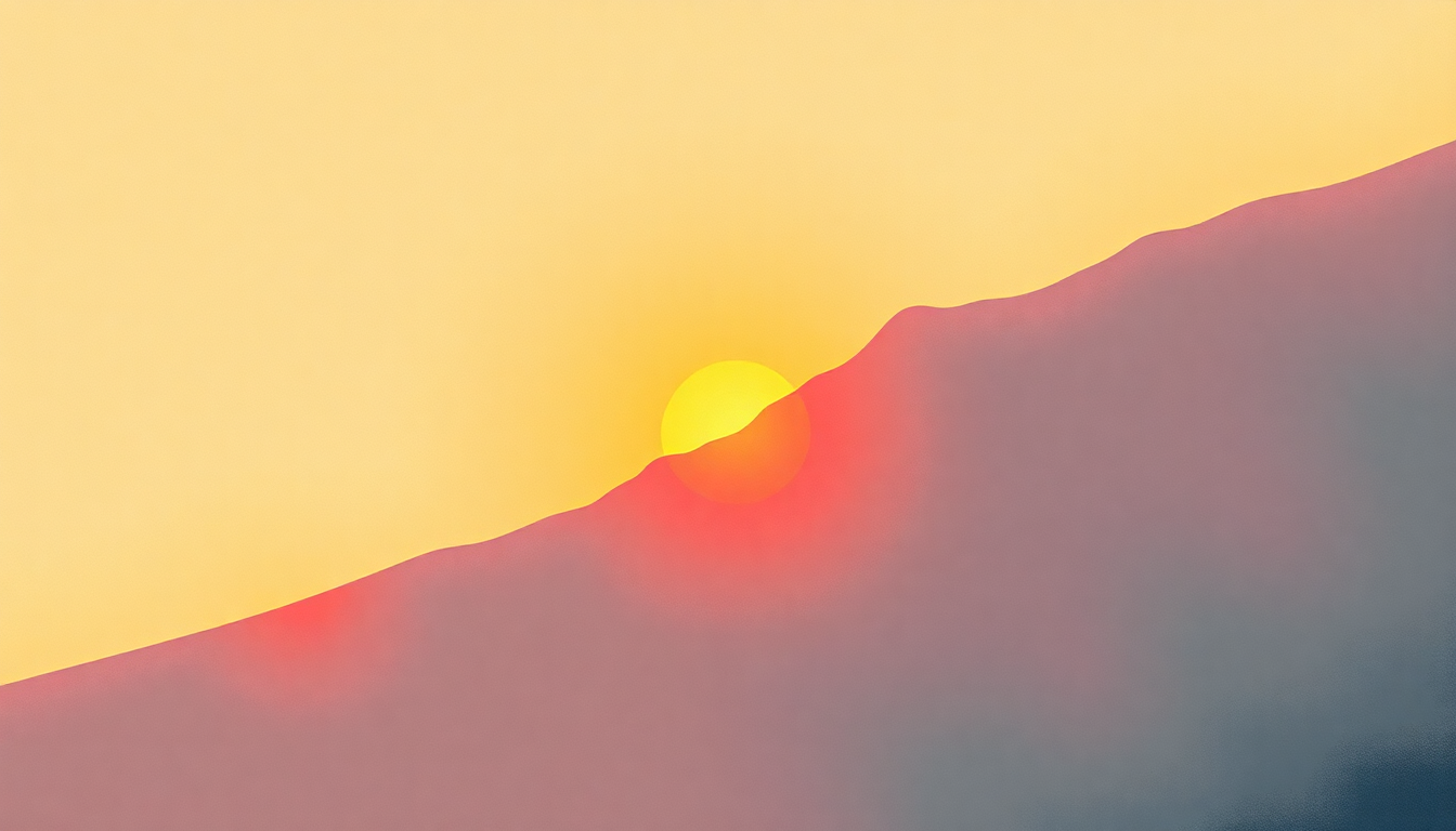 Fan-driven abstract illustration evoking the emotional arc of Gamma Ray by Beck