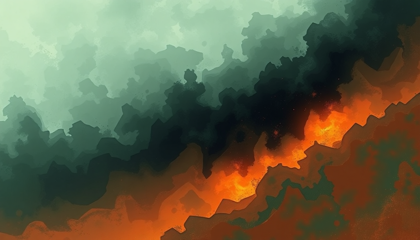 Fan-driven abstract illustration evoking the emotional arc of Gaze of the Nemesis by Cave In