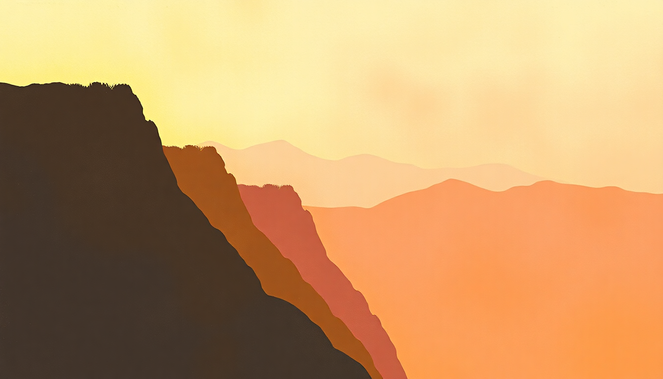 Fan-driven abstract illustration evoking the emotional arc of Gibraltar by Freddie Hubbard