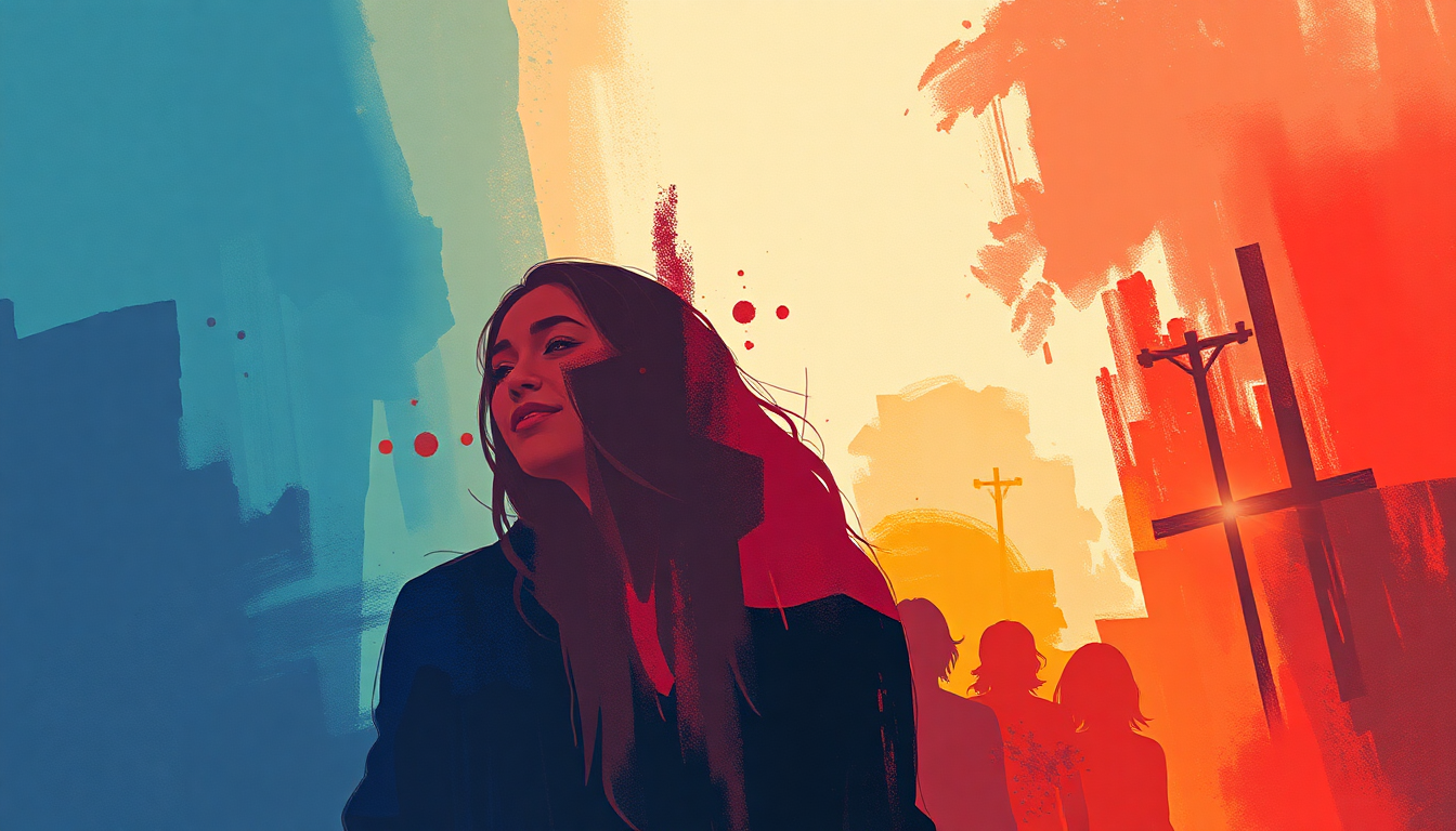 Fan-driven abstract illustration evoking the emotional arc of Girls in the Hood by Megan Thee Stallion