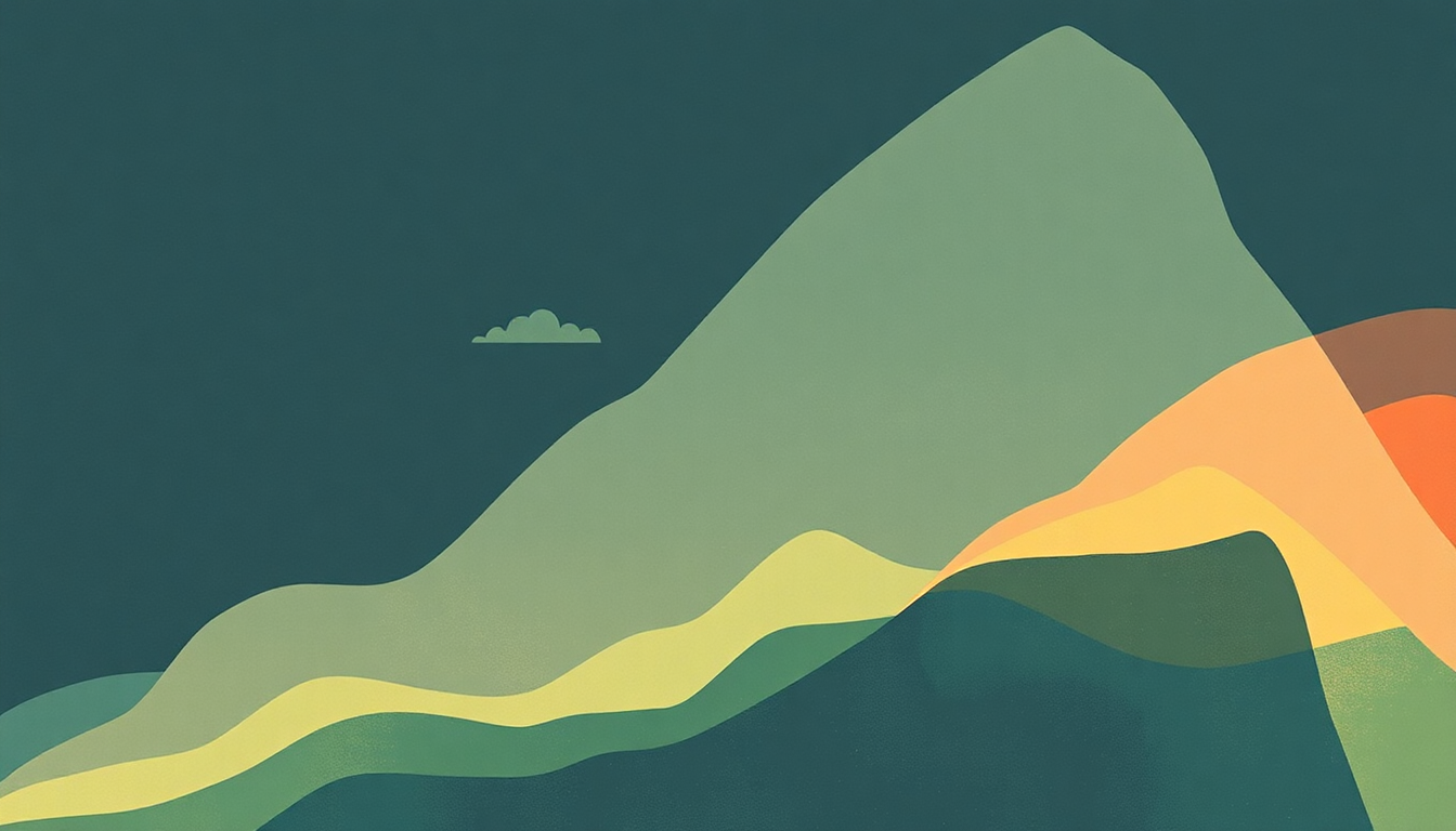 Fan-driven abstract illustration evoking the emotional arc of Giving Up the Gun by Vampire Weekend