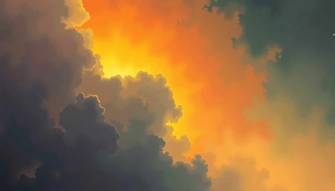 Fan-driven abstract illustration evoking the emotional arc of Gloryhallastoopid (Or Pin the Tale on the Funky) by Parliament