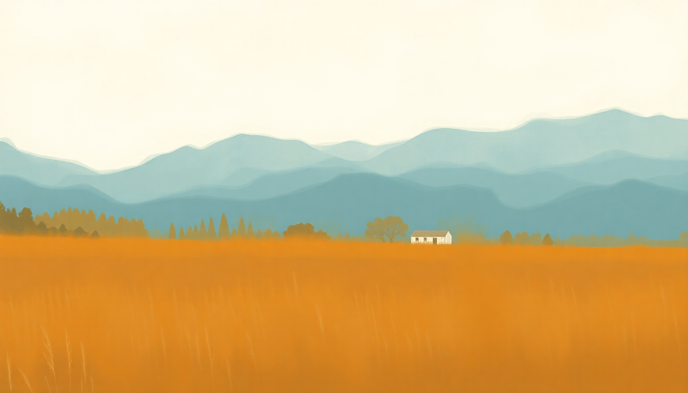 Fan-driven abstract illustration evoking the emotional arc of Gone Country by Alan Jackson