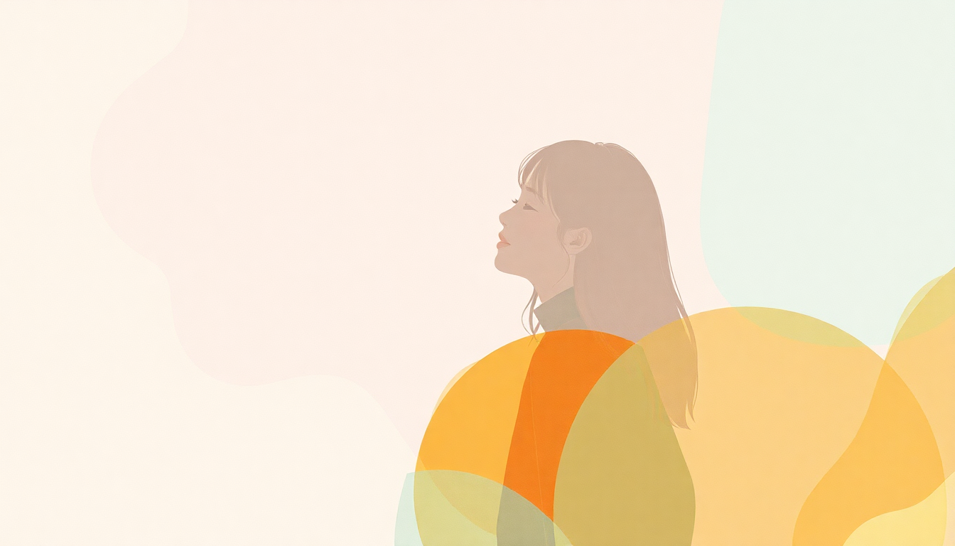 Fan-driven abstract illustration evoking the emotional arc of Good Day by IU