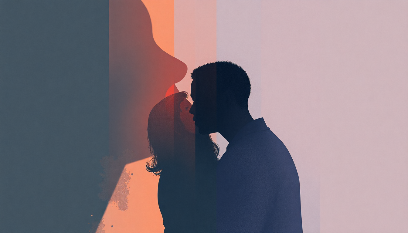 Fan-driven abstract illustration evoking the emotional arc of Good Kisser by Dwele
