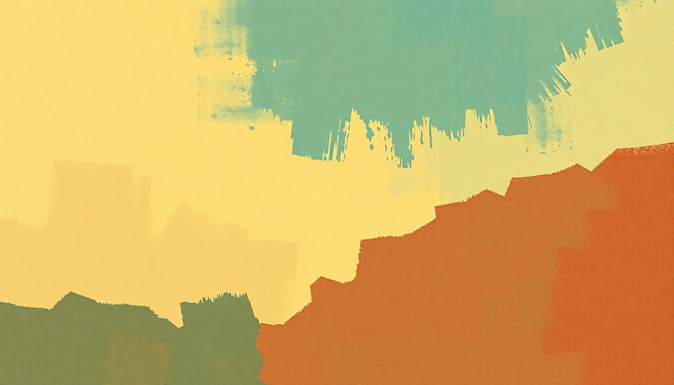 Fan-driven abstract illustration evoking the emotional arc of Good News from Africa by Abdullah Ibrahim