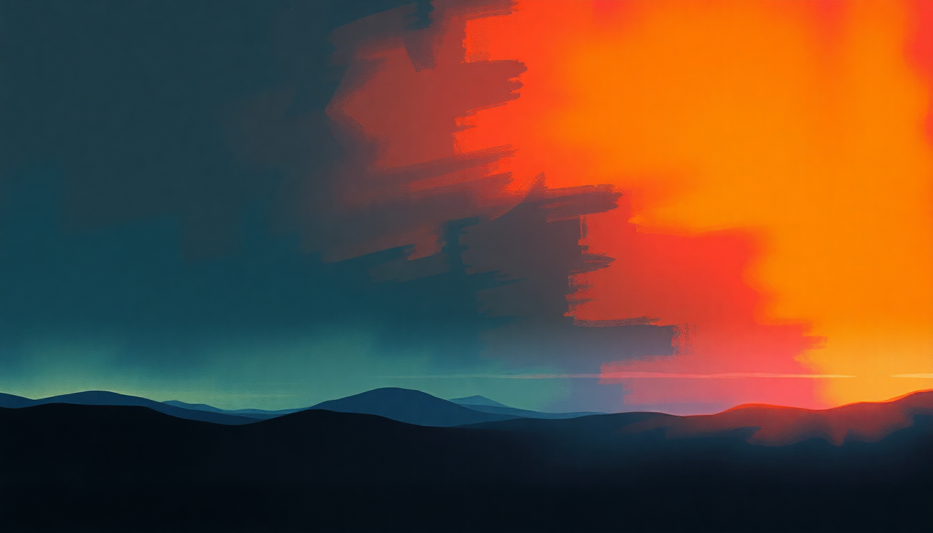 Fan-driven abstract illustration evoking the emotional arc of Got Me Under Pressure by ZZ Top