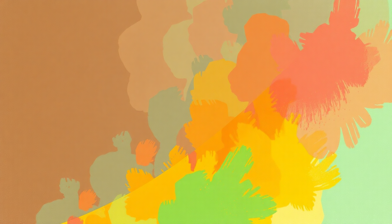 Fan-driven abstract illustration evoking the emotional arc of Groseck Boogie by Lightnin Hopkins