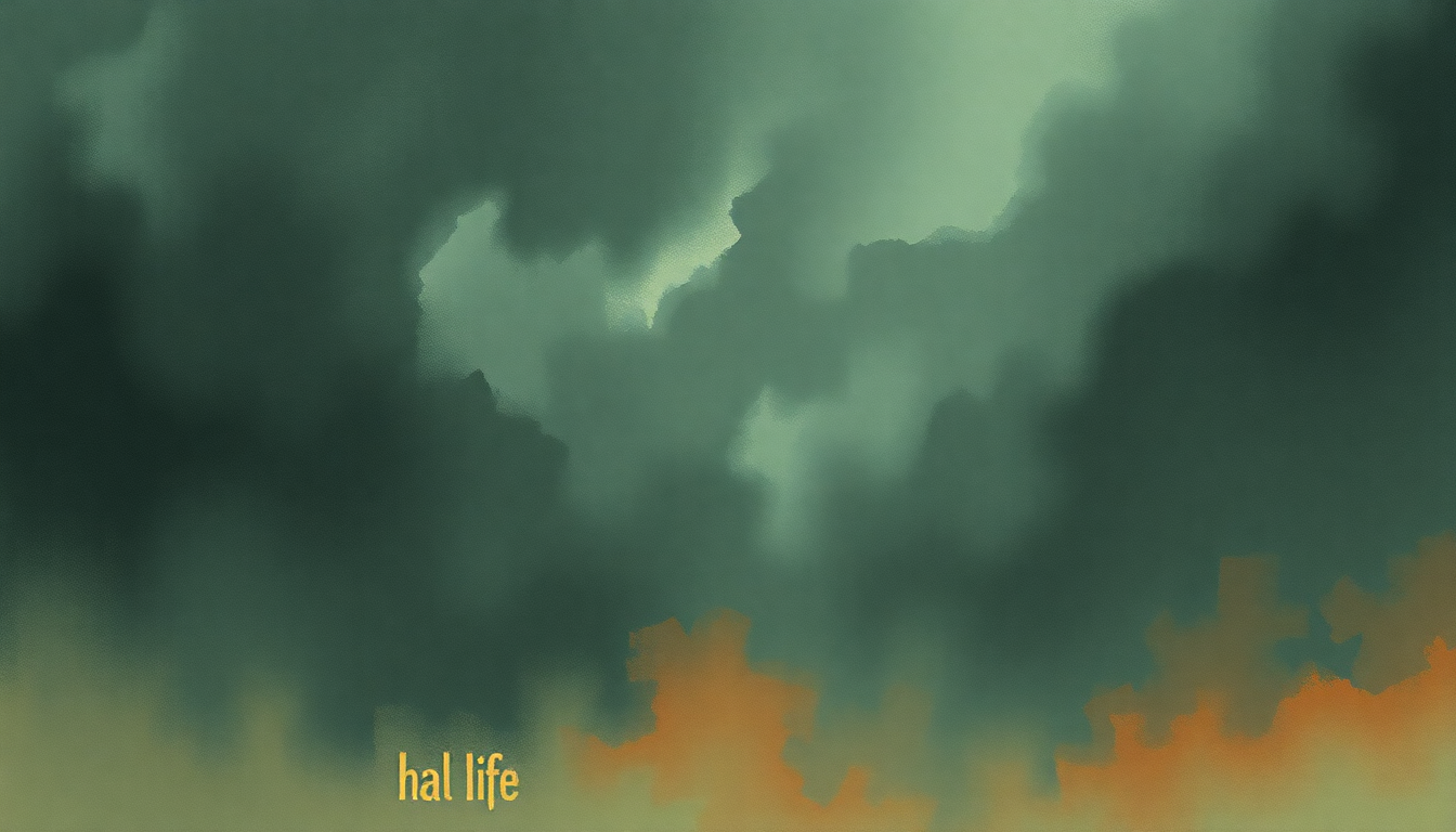 Fan-driven abstract illustration evoking the emotional arc of Half Life by Baroness