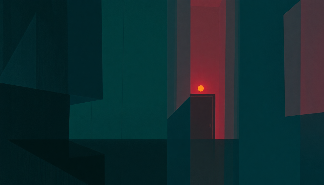 Fan-driven abstract illustration evoking the emotional arc of Happy House by Siouxsie and the Banshees