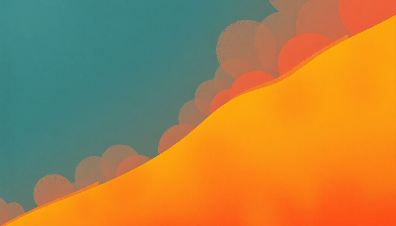 Fan-driven abstract illustration evoking the emotional arc of Happy Times by Freddie Hubbard