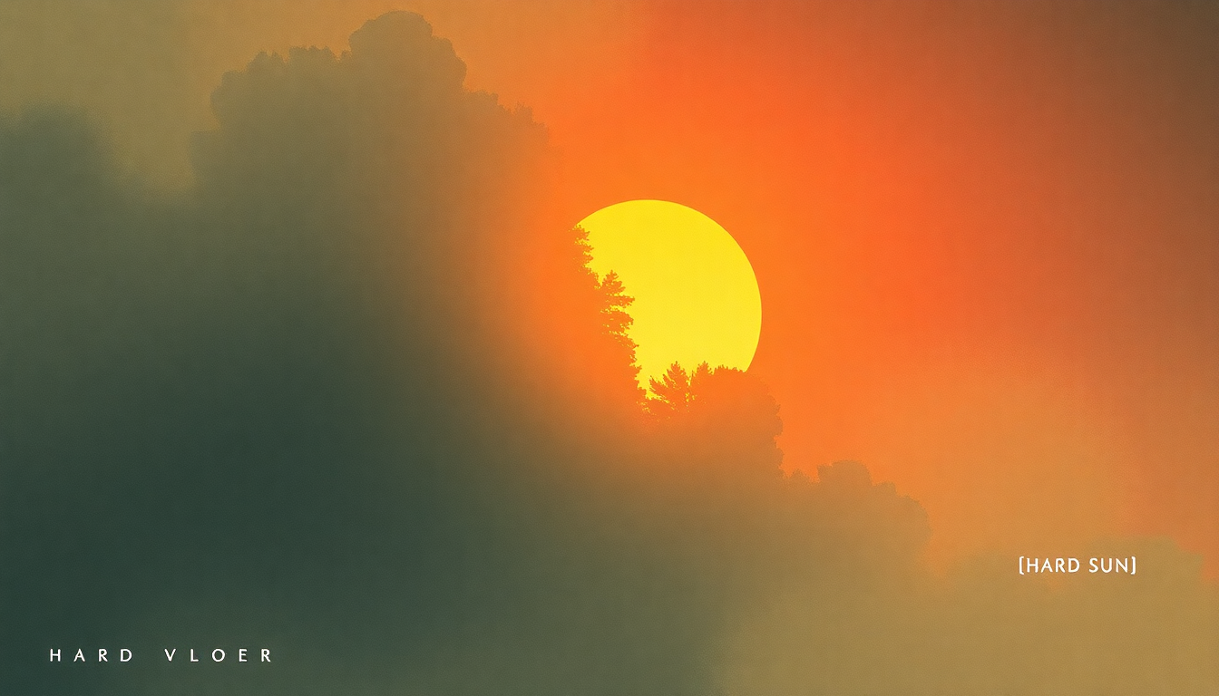 Fan-driven abstract illustration evoking the emotional arc of Hard Sun by Eddie Vedder