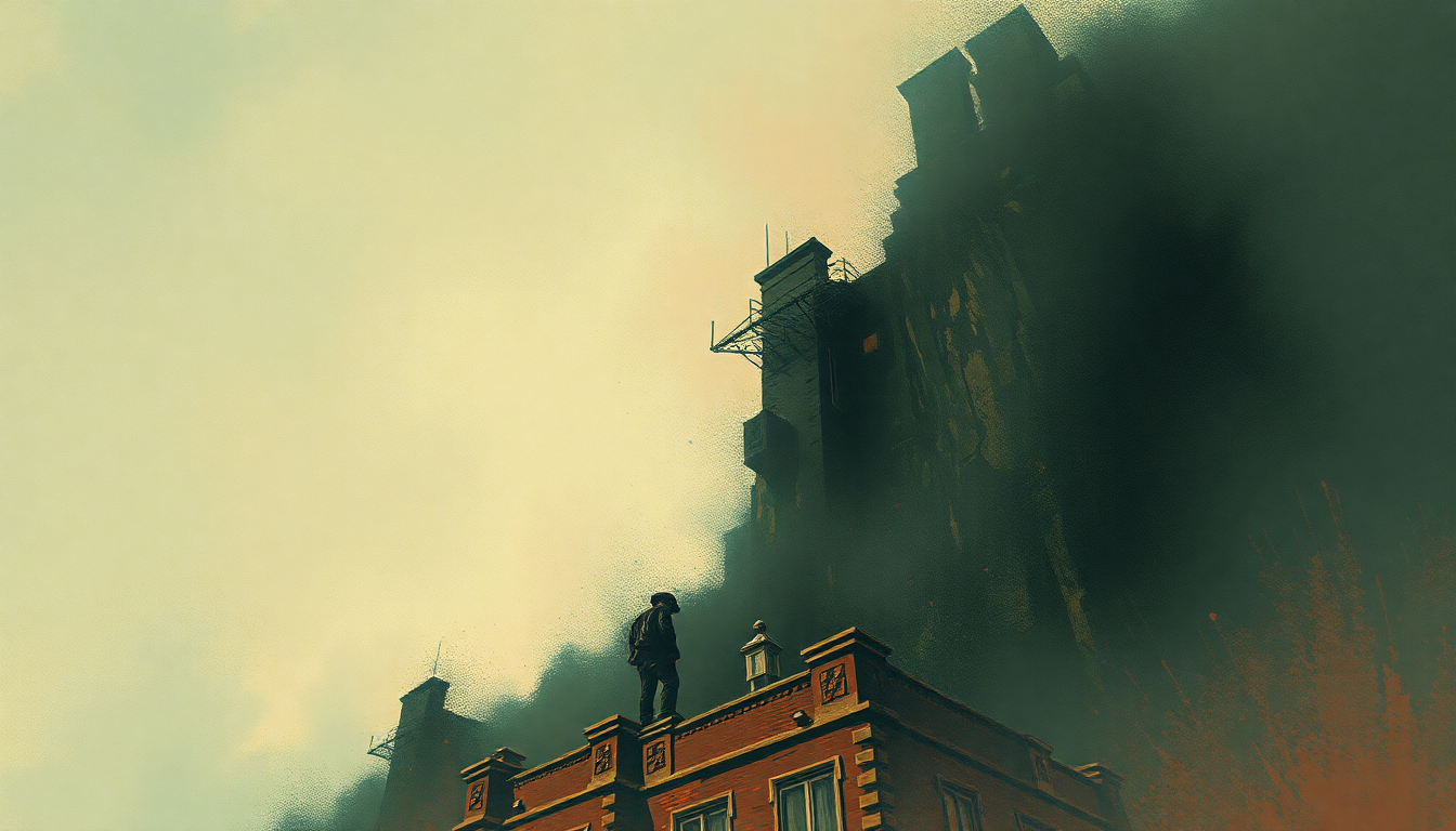 Fan-driven abstract illustration evoking the emotional arc of Harold of the Rocks by Primus