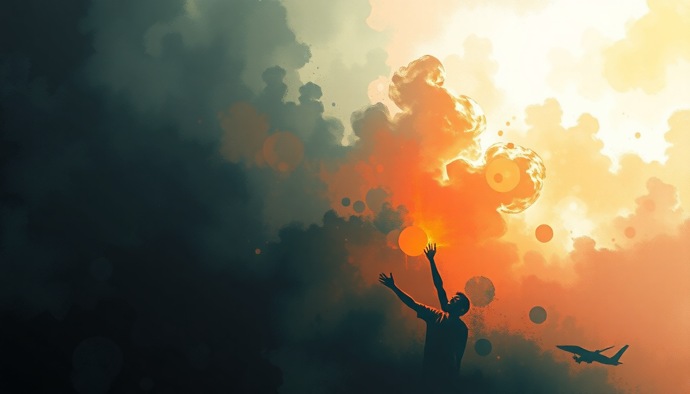 Fan-driven abstract illustration evoking the emotional arc of Heavy Metal by Justice