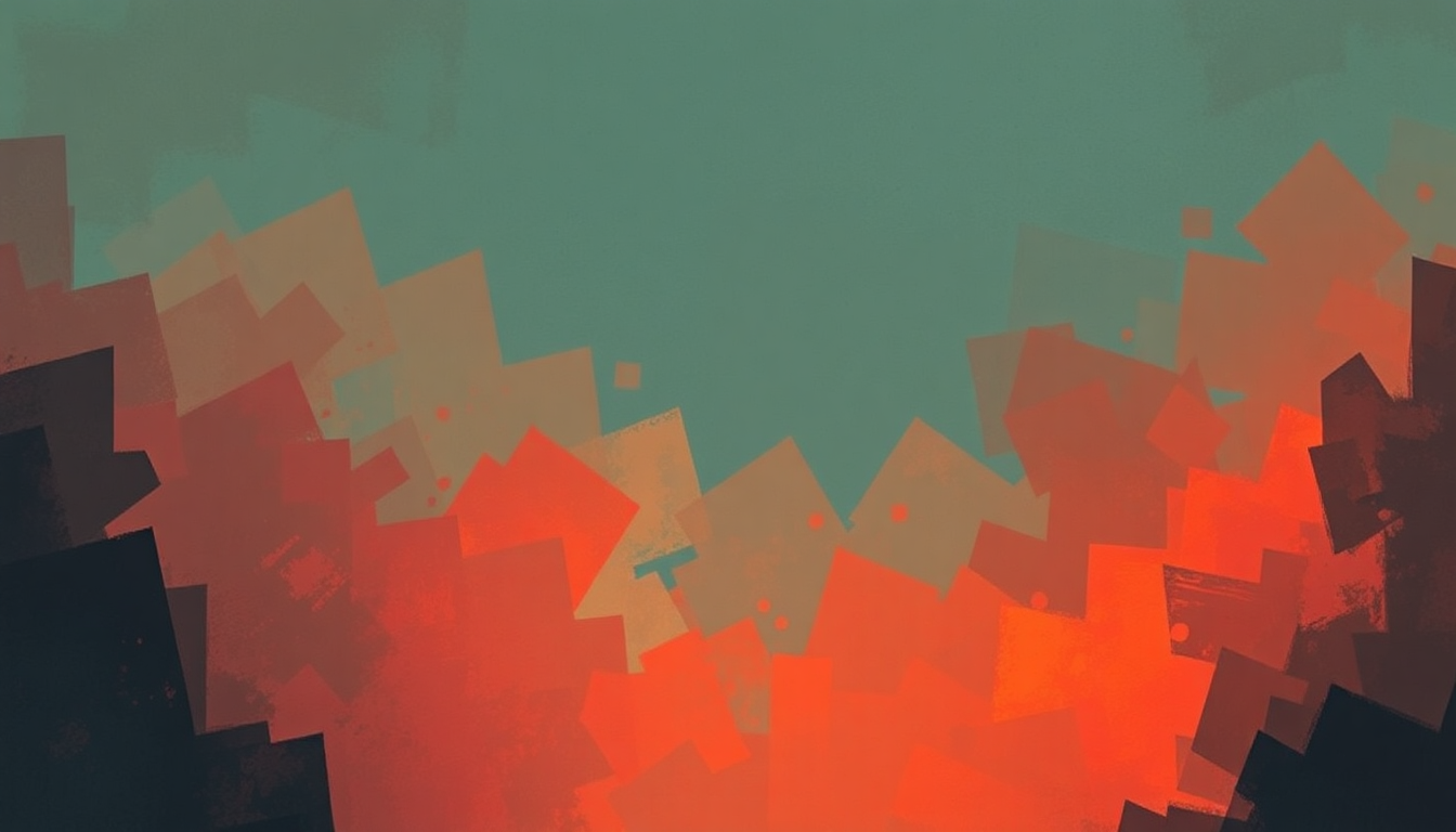 Fan-driven abstract illustration evoking the emotional arc of Hells Bells by Link Wray