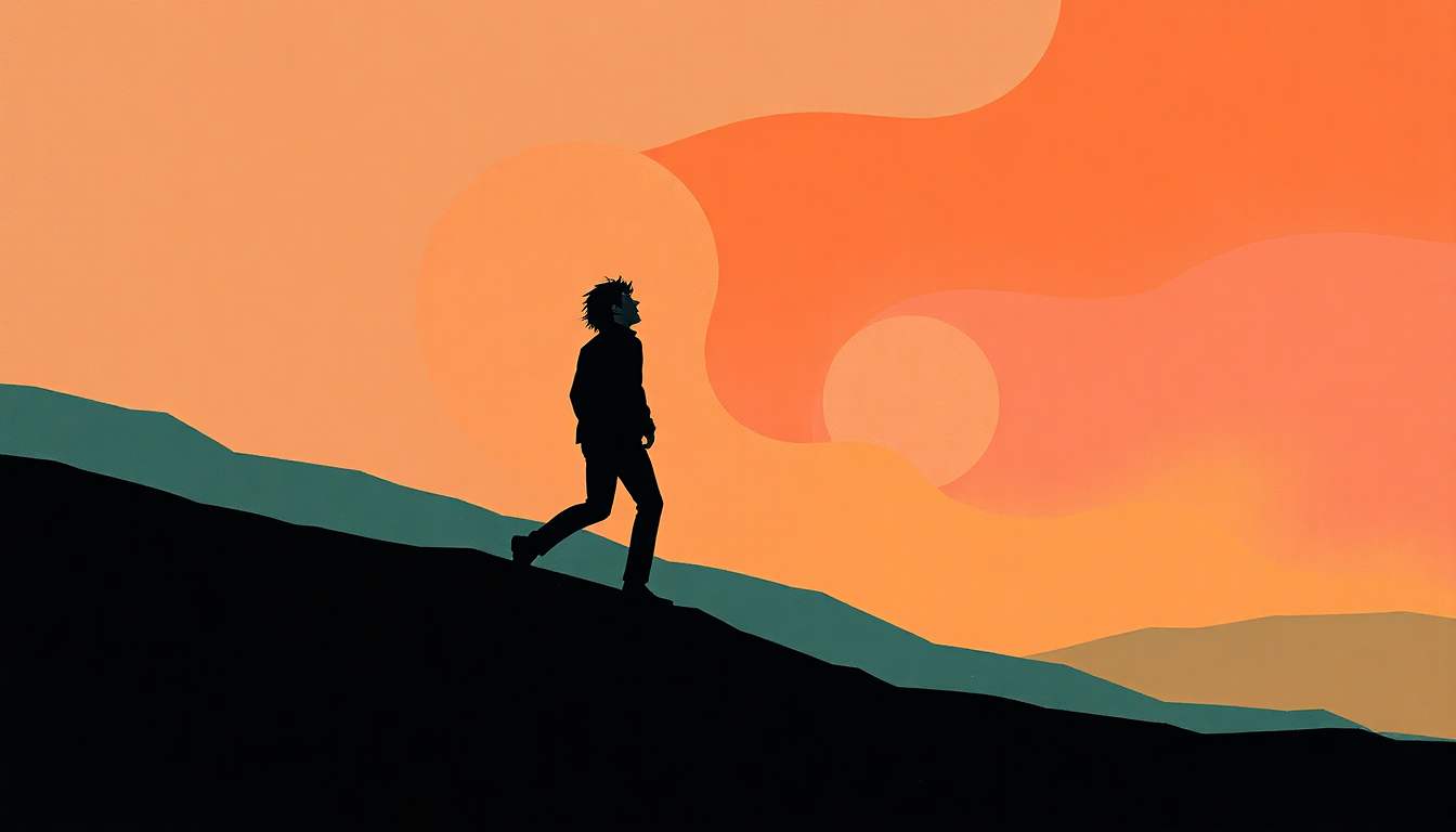 Fan-driven abstract illustration evoking the emotional arc of Here Comes Your Man by Pixies