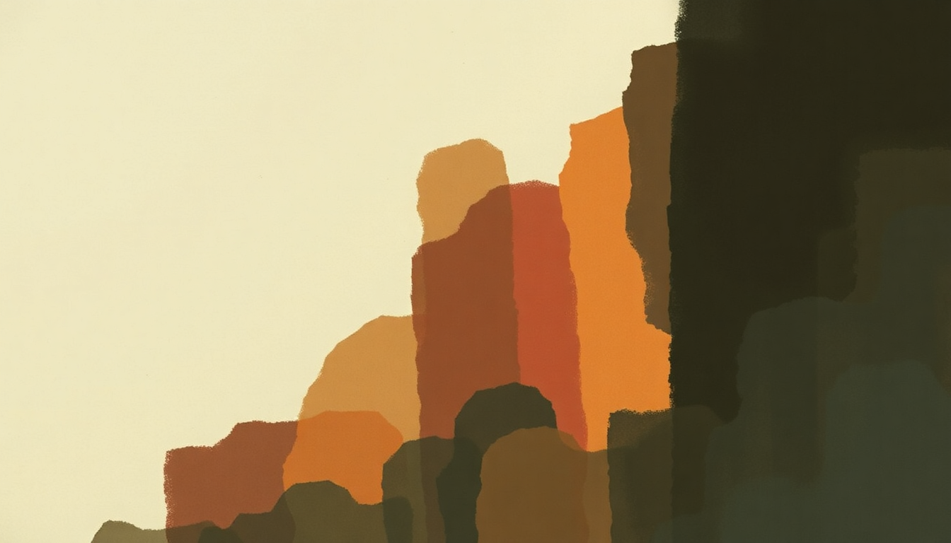 Fan-driven abstract illustration evoking the emotional arc of Heretic Pride by The Mountain Goats