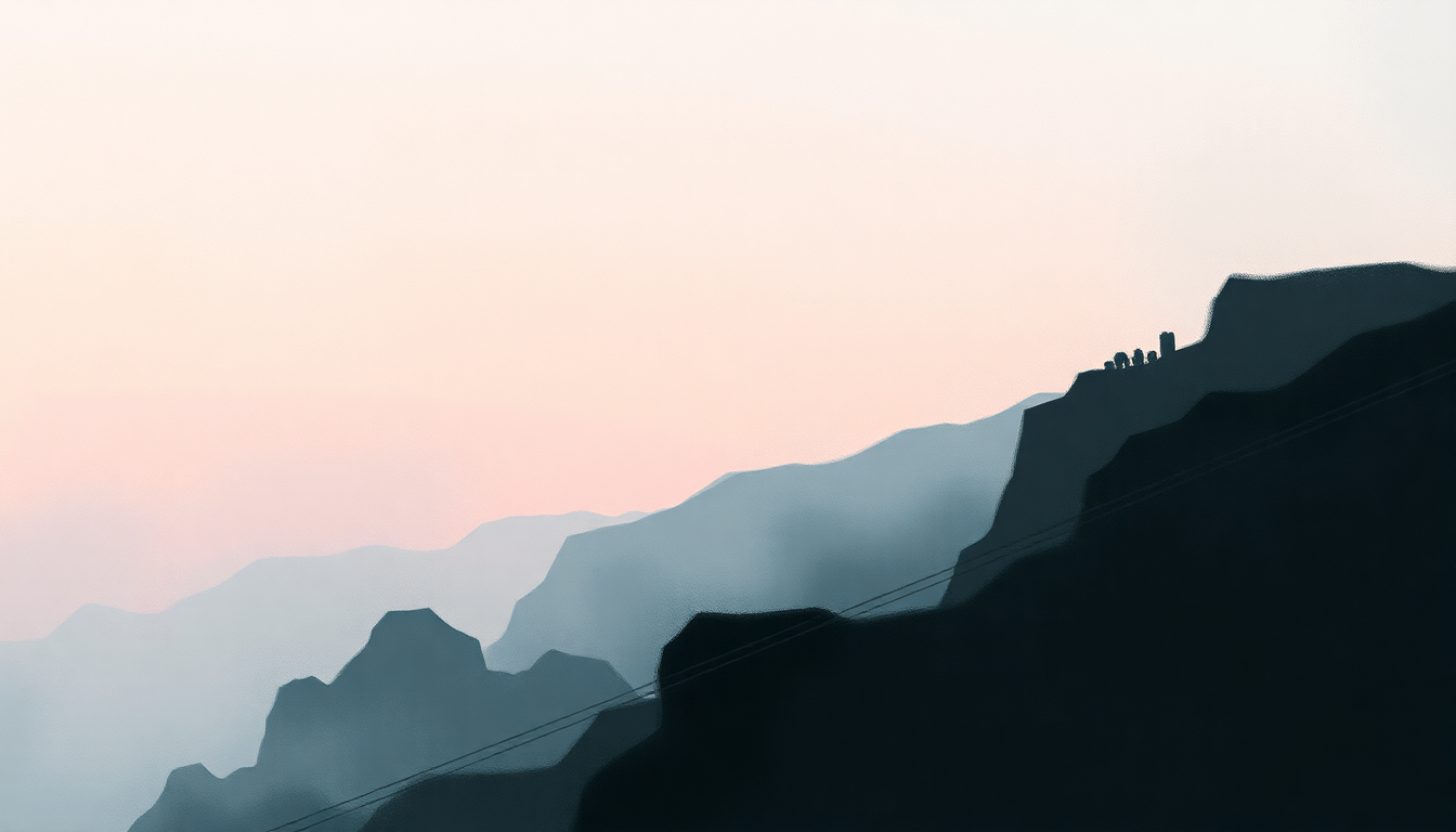 Fan-driven abstract illustration evoking the emotional arc of Holiday in Spain by Counting Crows