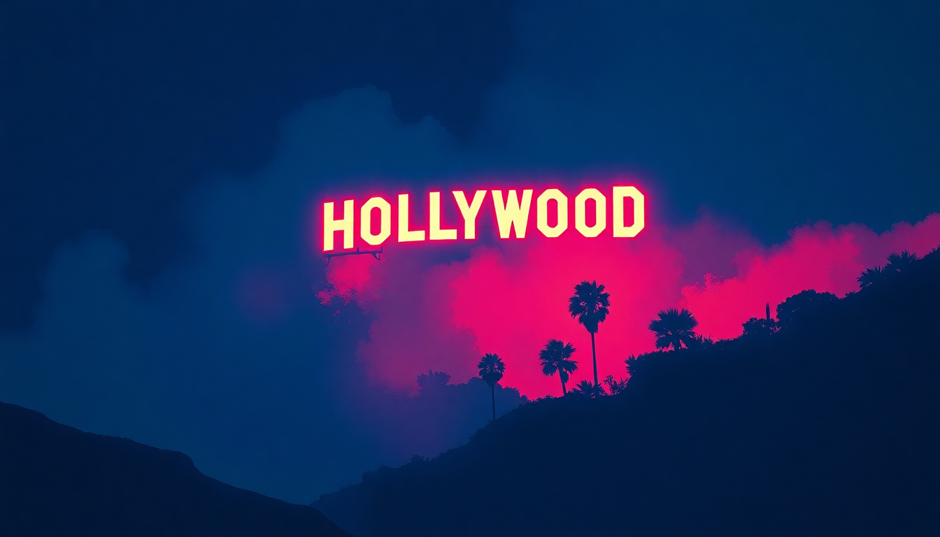 Fan-driven abstract illustration evoking the emotional arc of Hollywood by Rick James