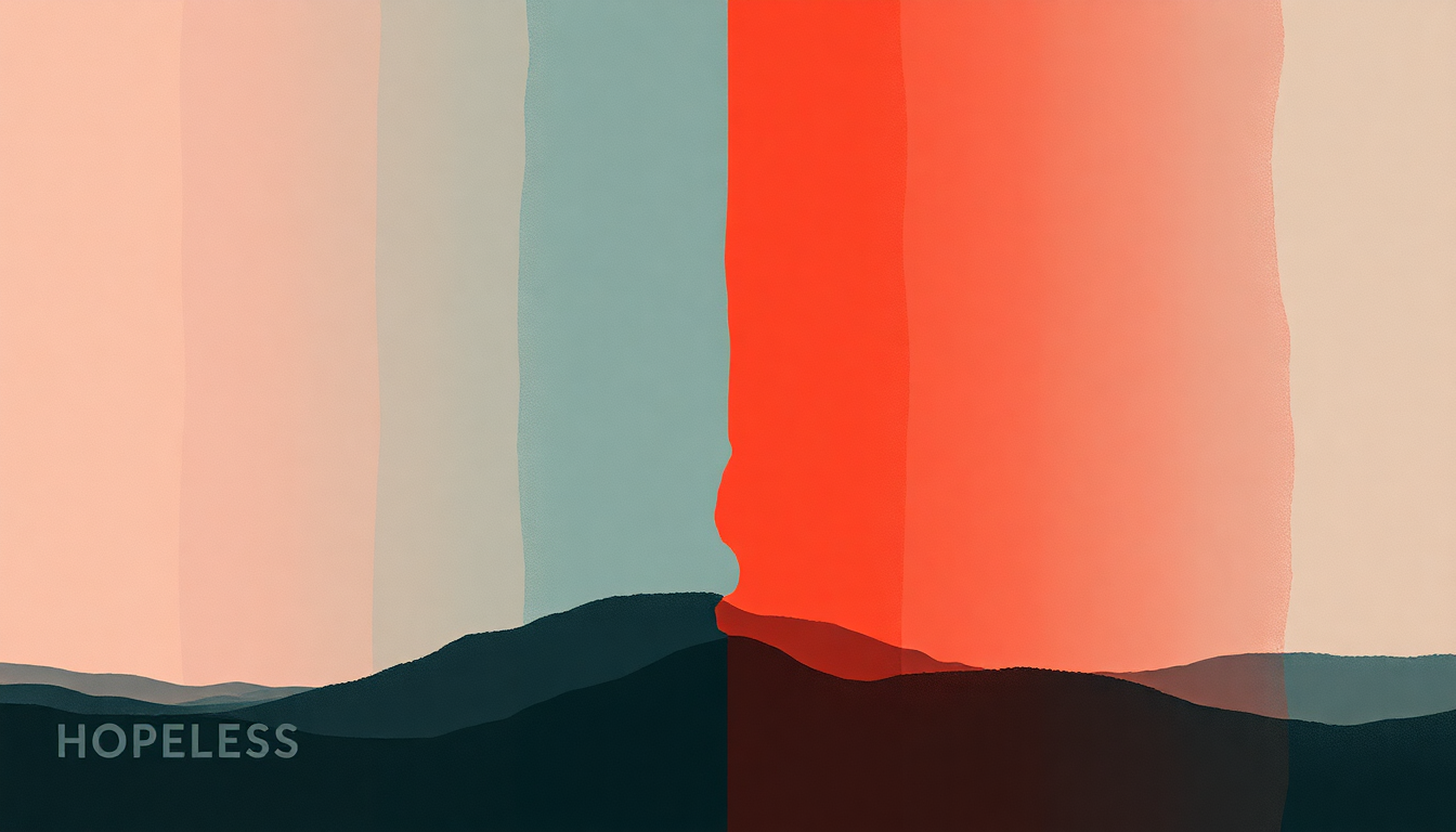 Fan-driven abstract illustration evoking the emotional arc of Hopeless by Khalid