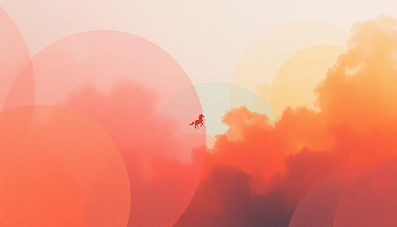 Fan-driven abstract illustration evoking the emotional arc of Horse Power by The Chemical Brothers