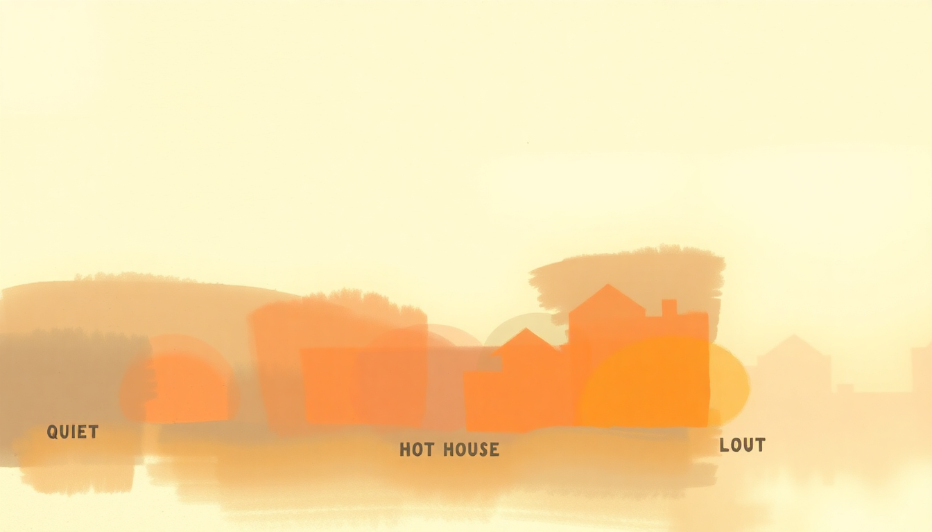 Fan-driven abstract illustration evoking the emotional arc of Hot House by Dizzy Gillespie