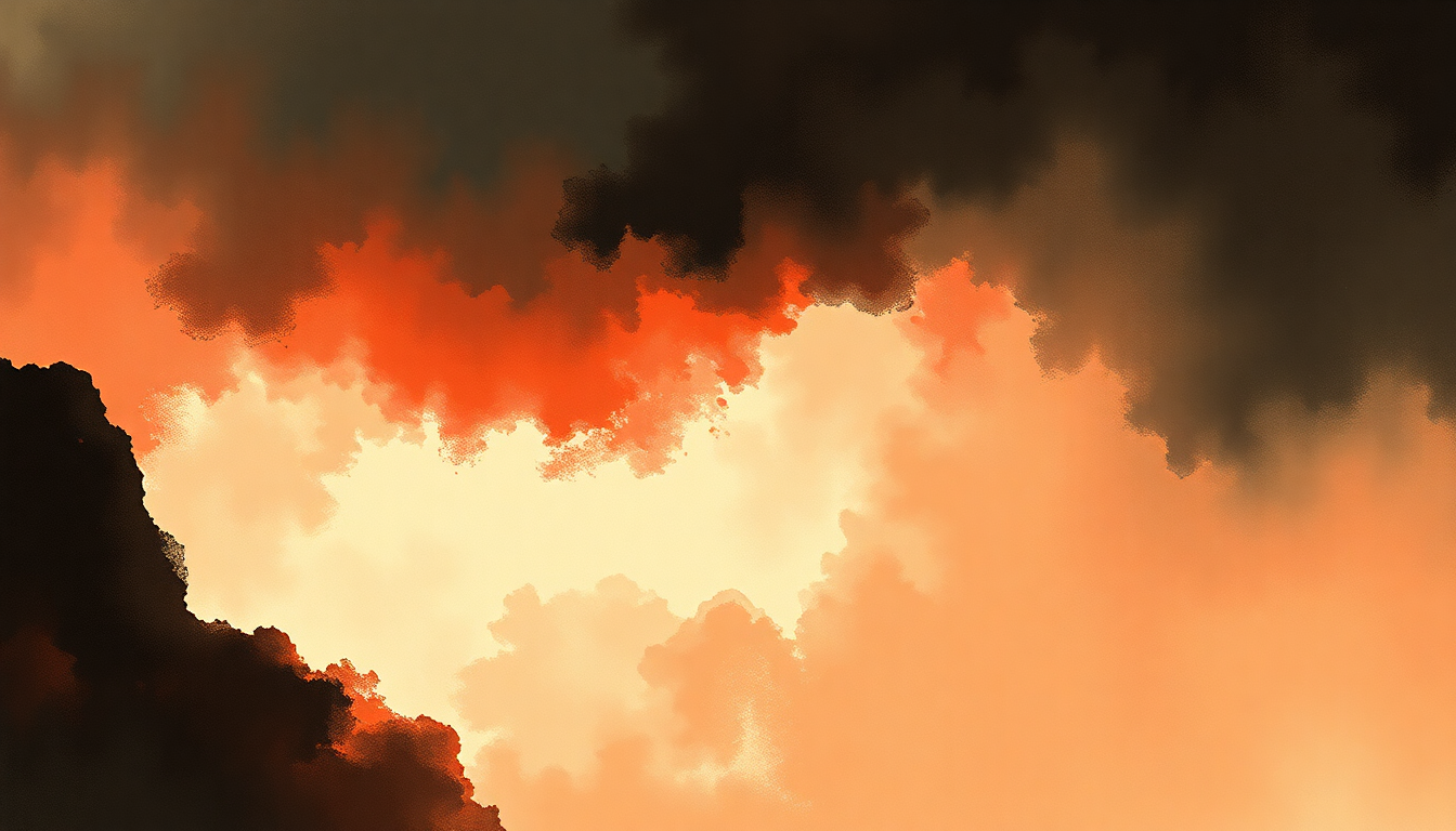 Fan-driven abstract illustration evoking the emotional arc of Hot Knife by Fiona Apple